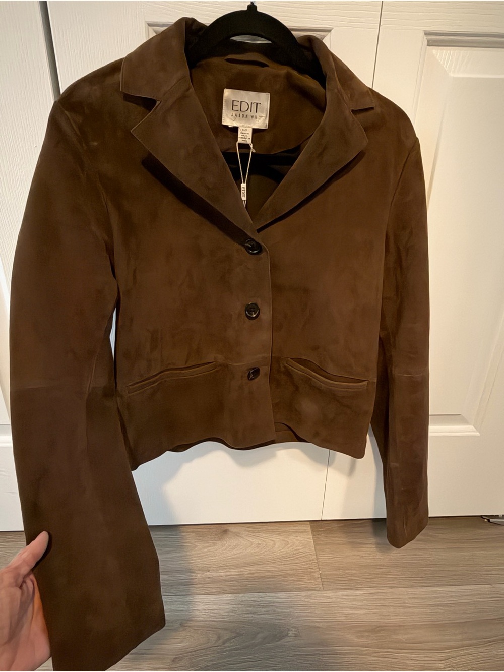 Edit Jason Wu Brown Suede Button-Front Women's Jacket - S